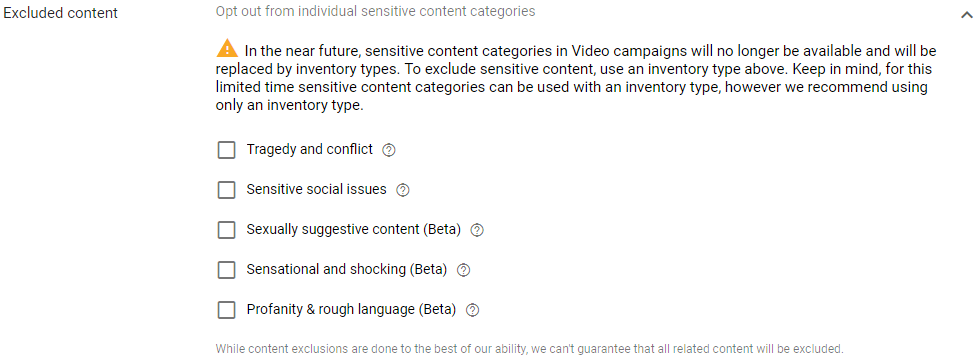 opt-out options for youtube ads.
