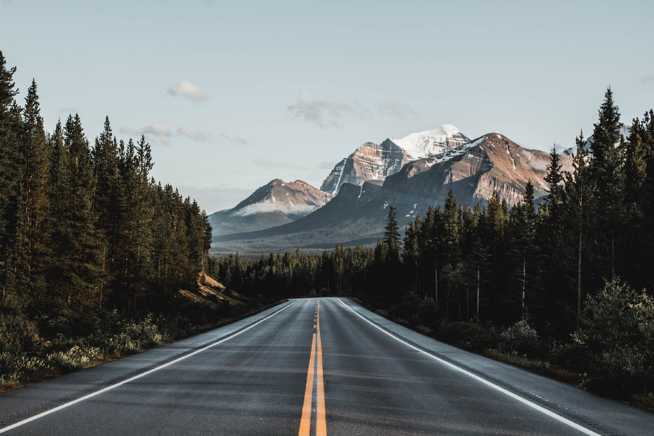 Motorrad durch kanadischen Rocky Mountains