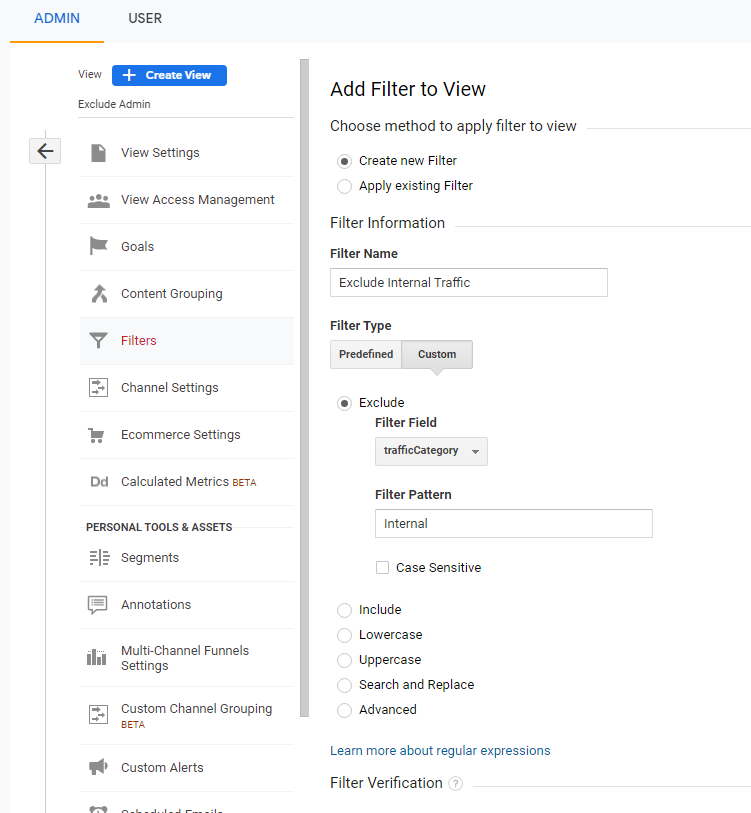 Filter internal traffic in Universal Analytics