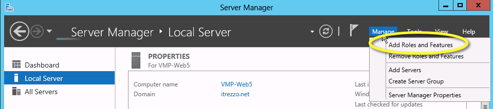 Windows 2012 Server Manager