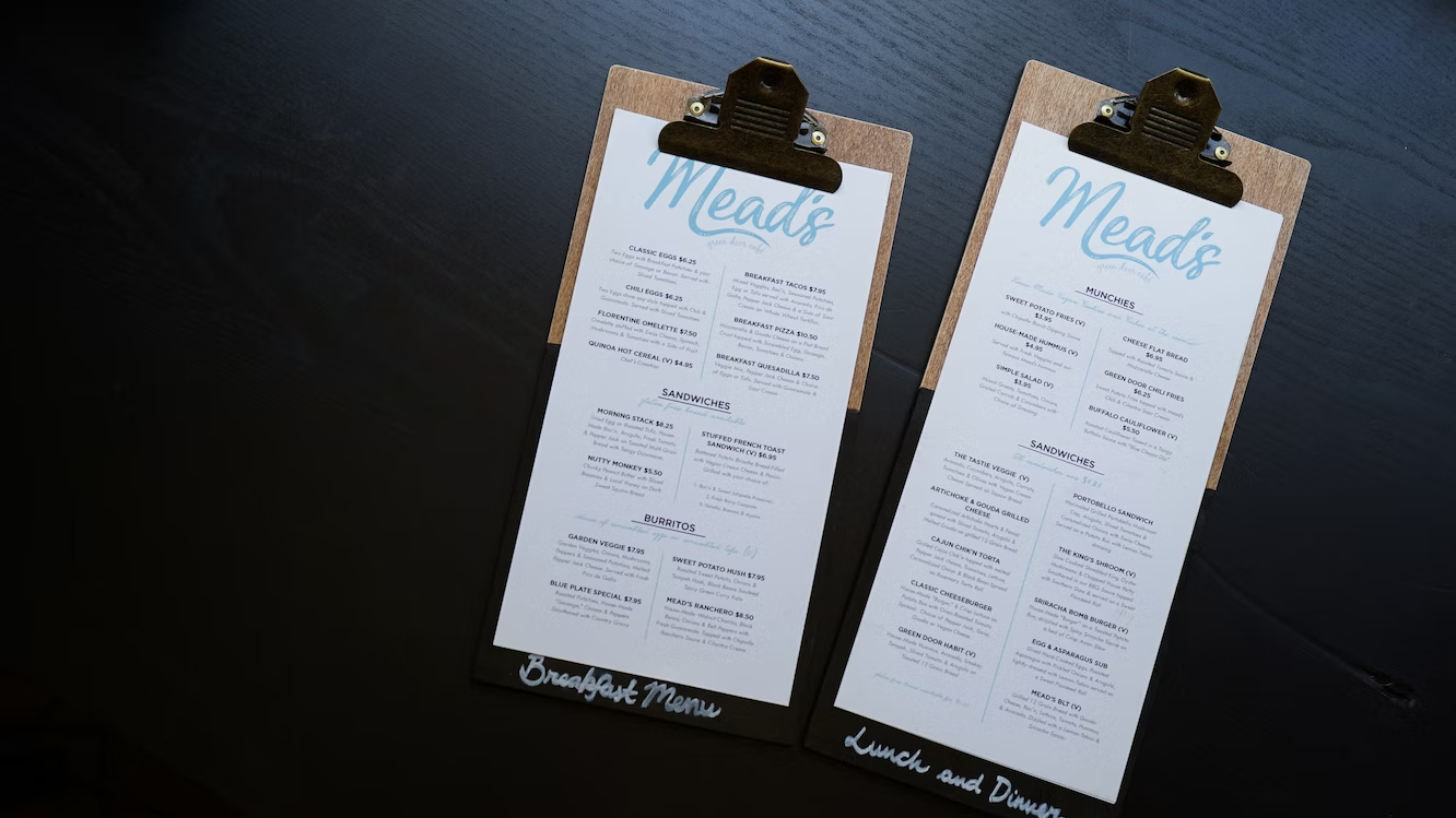 Digital restaurant menu
