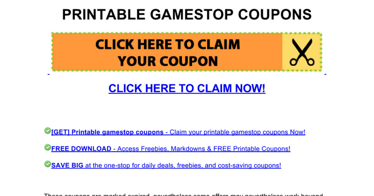 printable gamestop coupons Google Docs