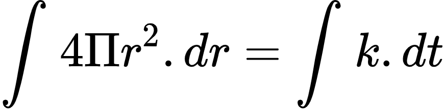 {"code":"\\begin{align*}\n{\\int_{}^{}4\\Pi r^{2}.dr}&={\\int_{}^{}k.dt}\t\n\\end{align*}","font":{"color":"#000000","size":10,"family":"Arial"},"type":"align*","id":"31-1-1-1-1","ts":1603796840915,"cs":"VoEuWl8PUTW1PDXEqDmcfg==","size":{"width":144,"height":36}}