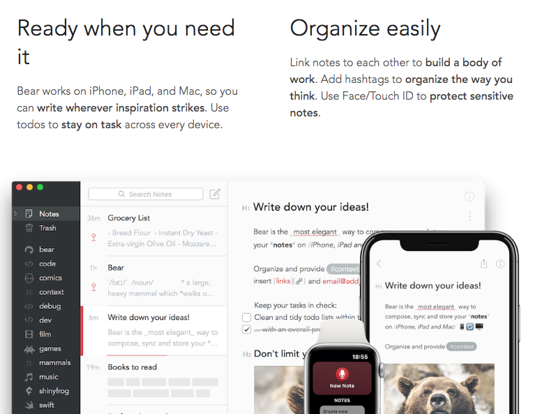 Bear - Best Writing Apps