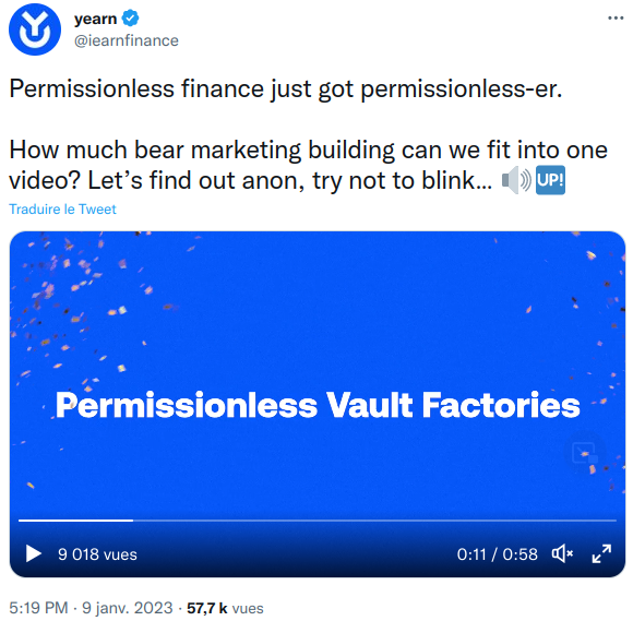 Yearn Finance dévoile les Permissionless Vault Factory