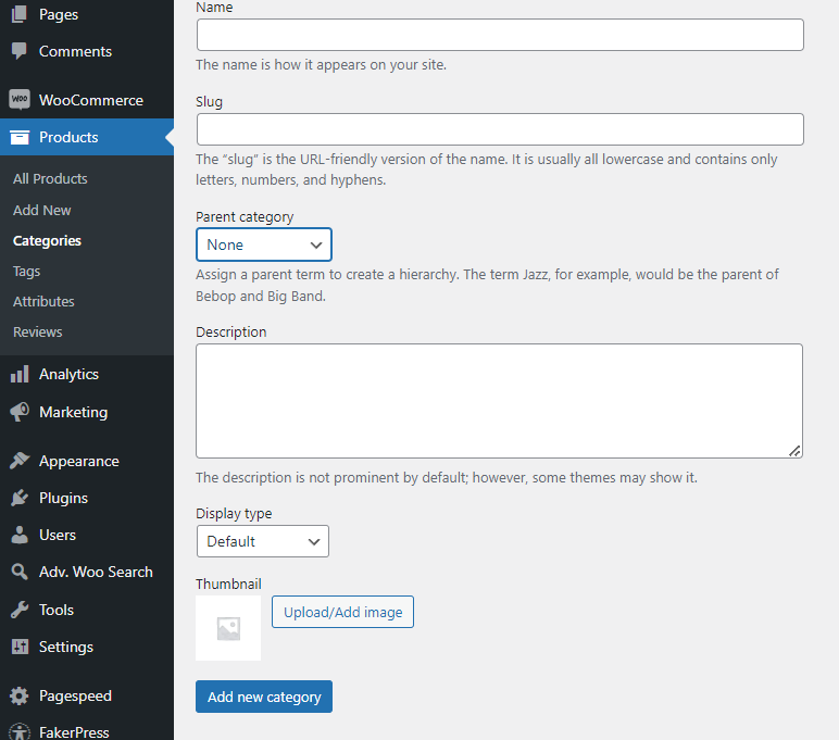 Product WooCommerce Categories