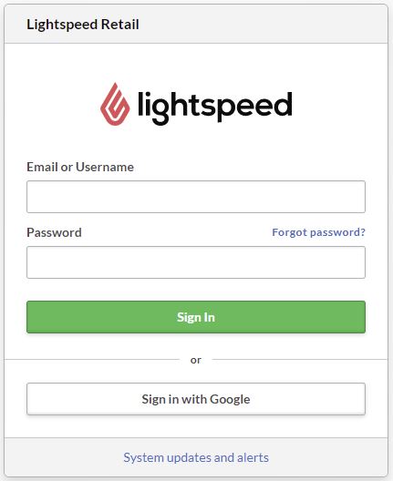 lightspeed retail login page