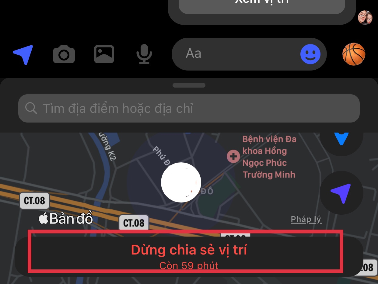 làm thế nào để chia sẻ vị trí trên messenger