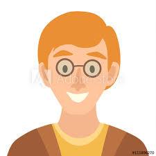 Flat cartoon man vector icon.Man icon illustration.Scientist in  glasses.Face of smart people icons cartoon style.Young people head flat  icons.Isolated avatar on white background Stock Vector | Adobe Stock