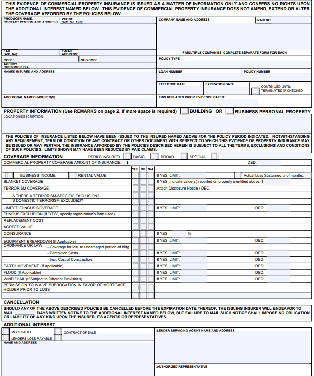 Certificate Of Liability Insurance Pdf Sample Form More