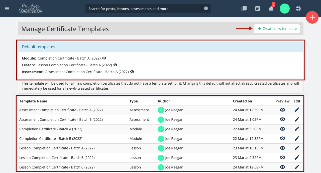 Multiple Certificate Templates
