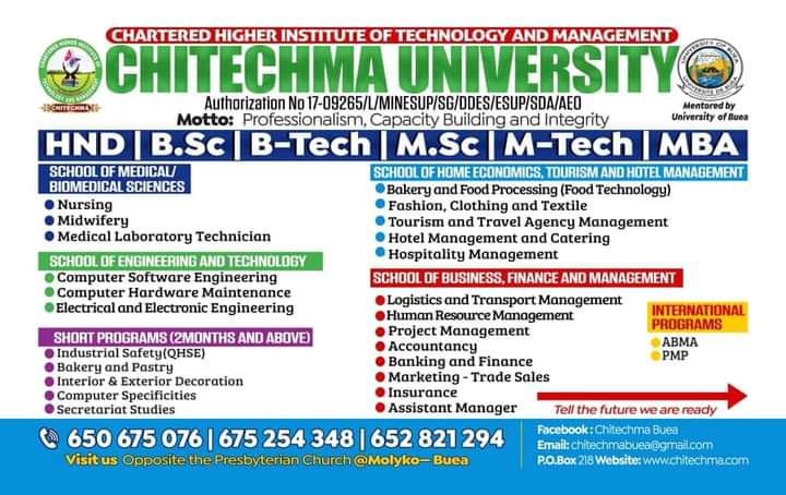 Scholarship at Chitechma University Cameroon