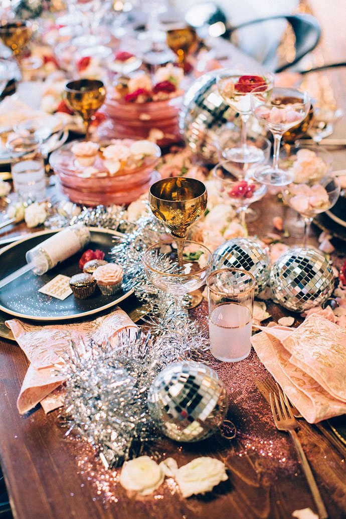 Glam and sparkly Christmas table