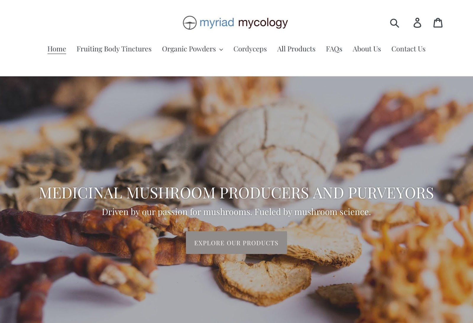 Myriad Mycology landing page