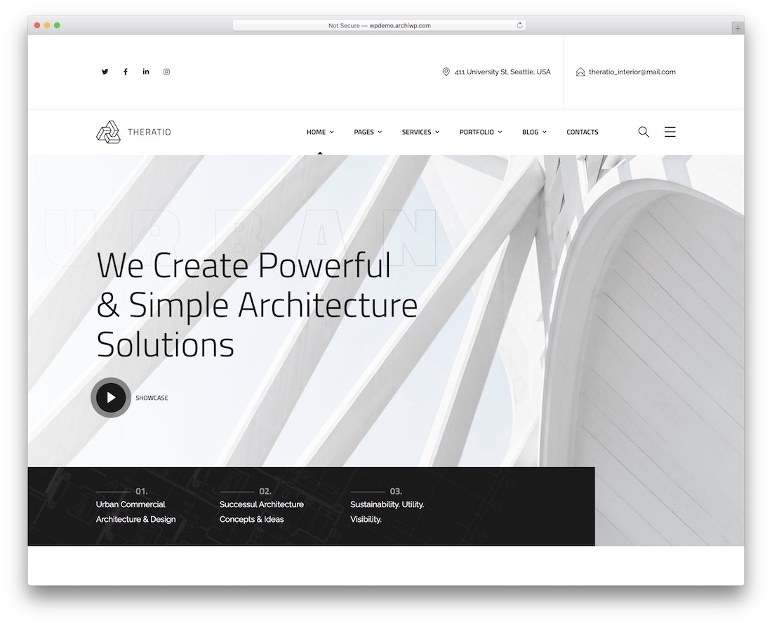 tema de wordpress theratio para arquitectos