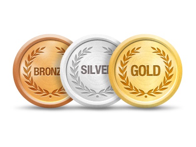 Gold, Silver, Bronze awards icons by Aidan Dore on Dribbble