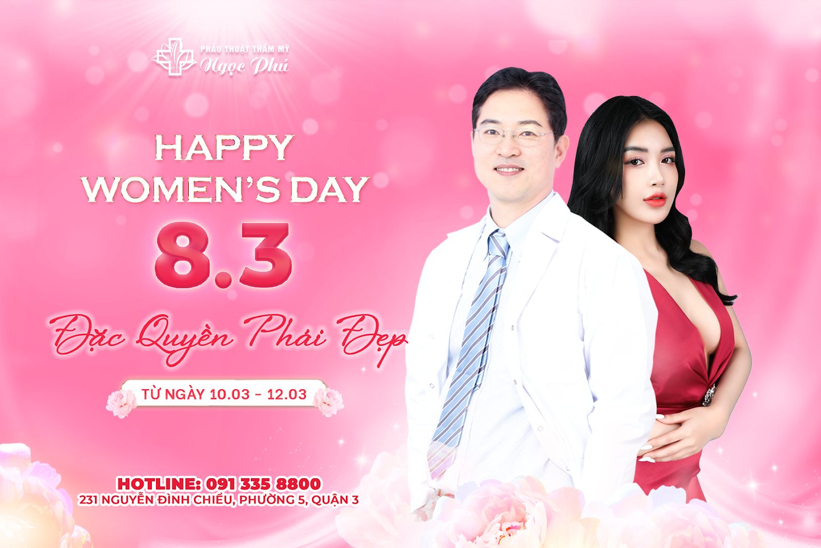 Chào mừng ngày Quốc tế Phụ nữ, Thẩm mỹ Ngọc Phí tri ân chương trình “Đặc quyền phái đẹp” với sự trở lại của bác sĩ Thẩm mỹ Hàn Quốc Lee Jung Hoon