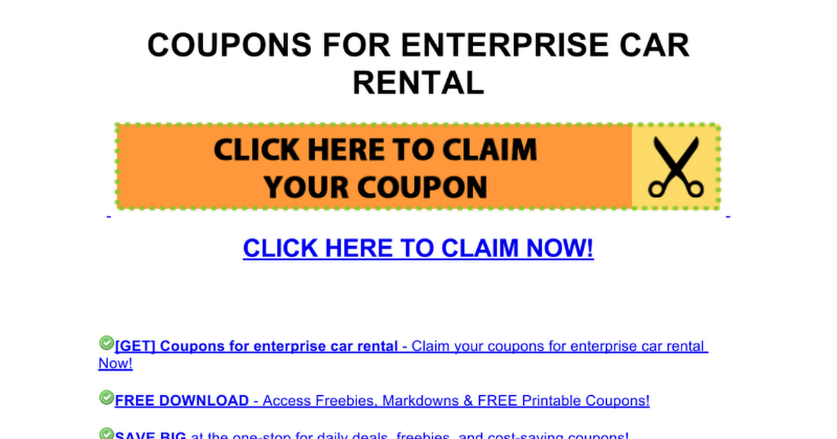 coupons for enterprise car rental Google Docs