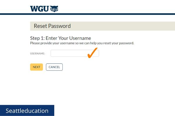 reset password of a wgu student account