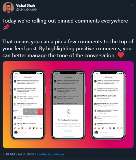 You Can Now Pin Comments to Your Post on Instagram