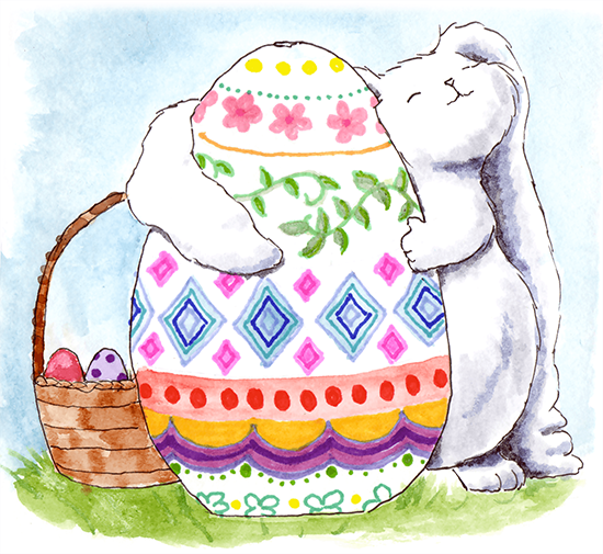 Sweet Diversion, Easter, Easter Bunny, Easter egg, Easter basket, bunny drawing, illustration