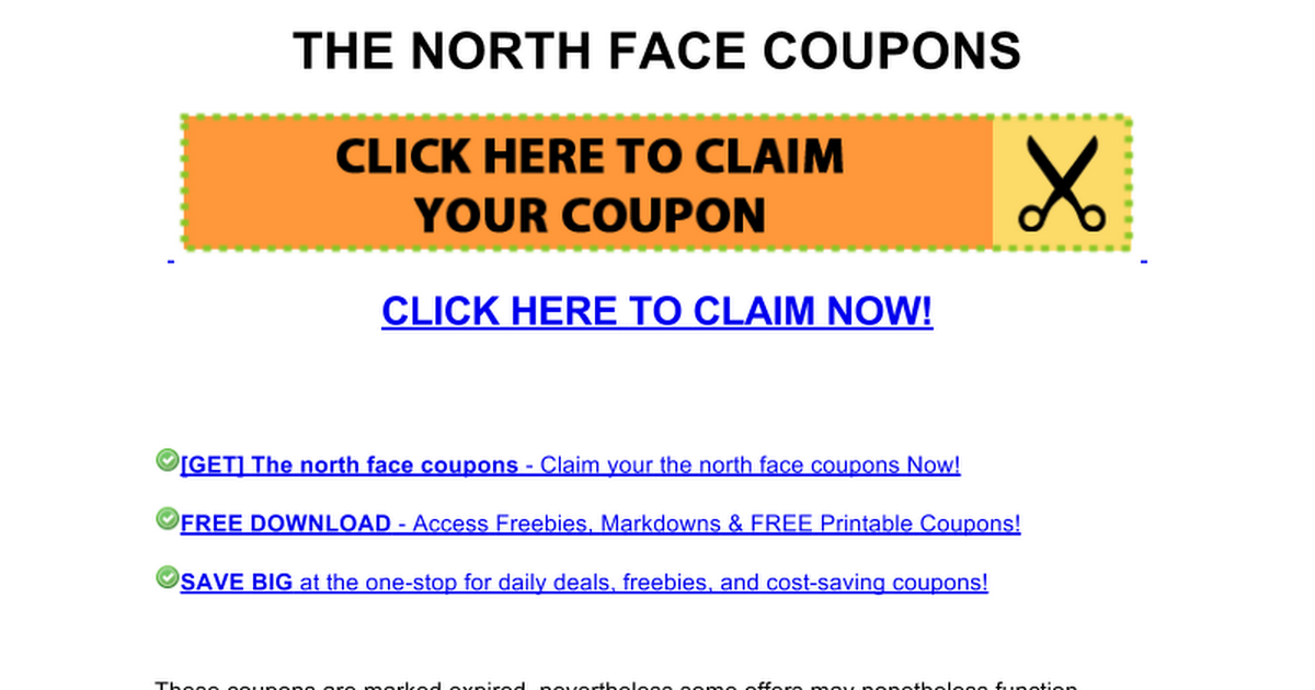 the north face coupons Google Docs