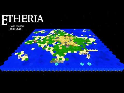 The Etheria metaverse made up of connecting hexagonal tiles
