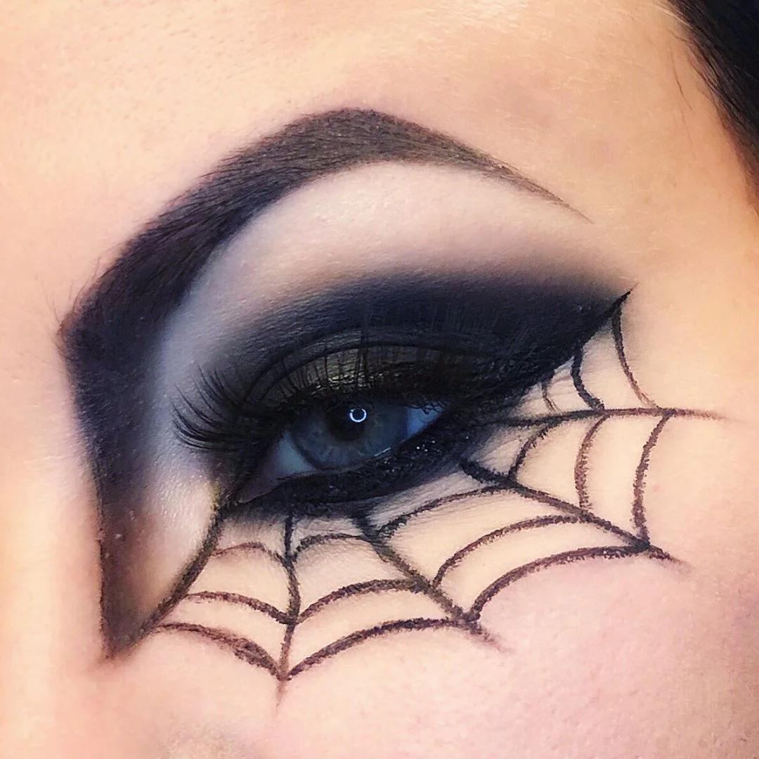 Image depicting spiderweb eyeliner under the eye