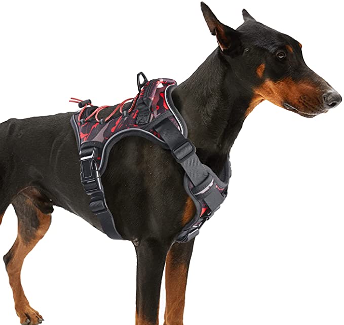 BUMBIN Tactical Dog Harness for Large Medium Small Dogs No Pull, Famous TIK Tok No Pull Dog Harness, Fit Smart Reflective Pet Walking Harness for Training, Adjustable Dog Vest Harness with Handle