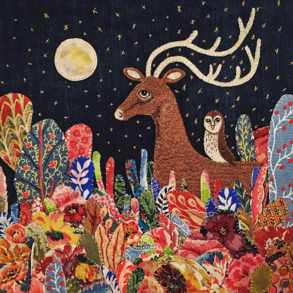 moonlight stag art quilts