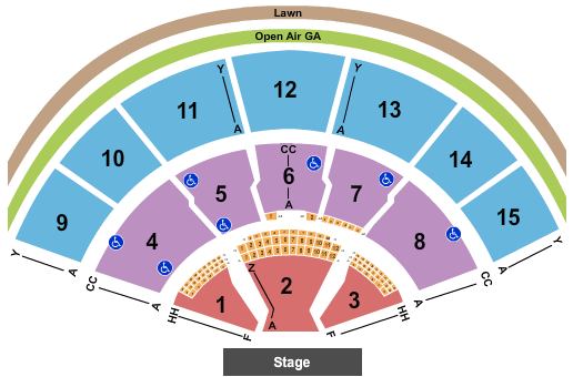 xfinity center amphitheater seating chart