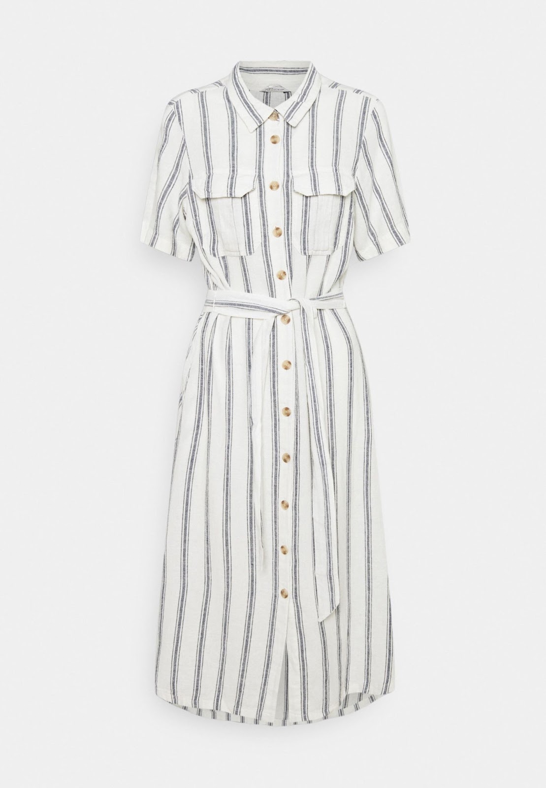 Robe chemise blanche à rayures