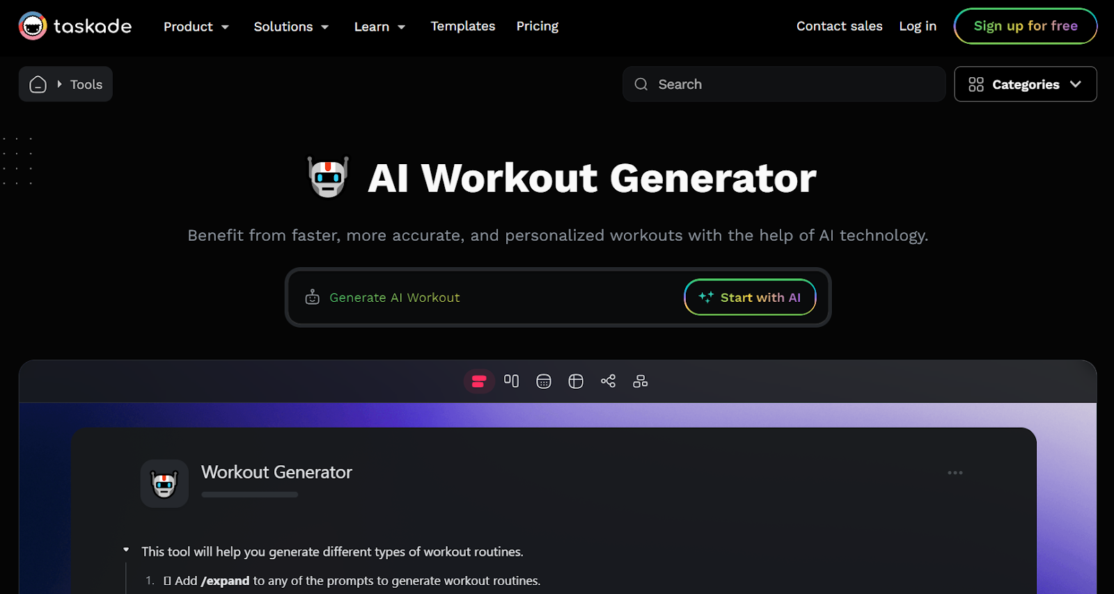 ai workout generator website 