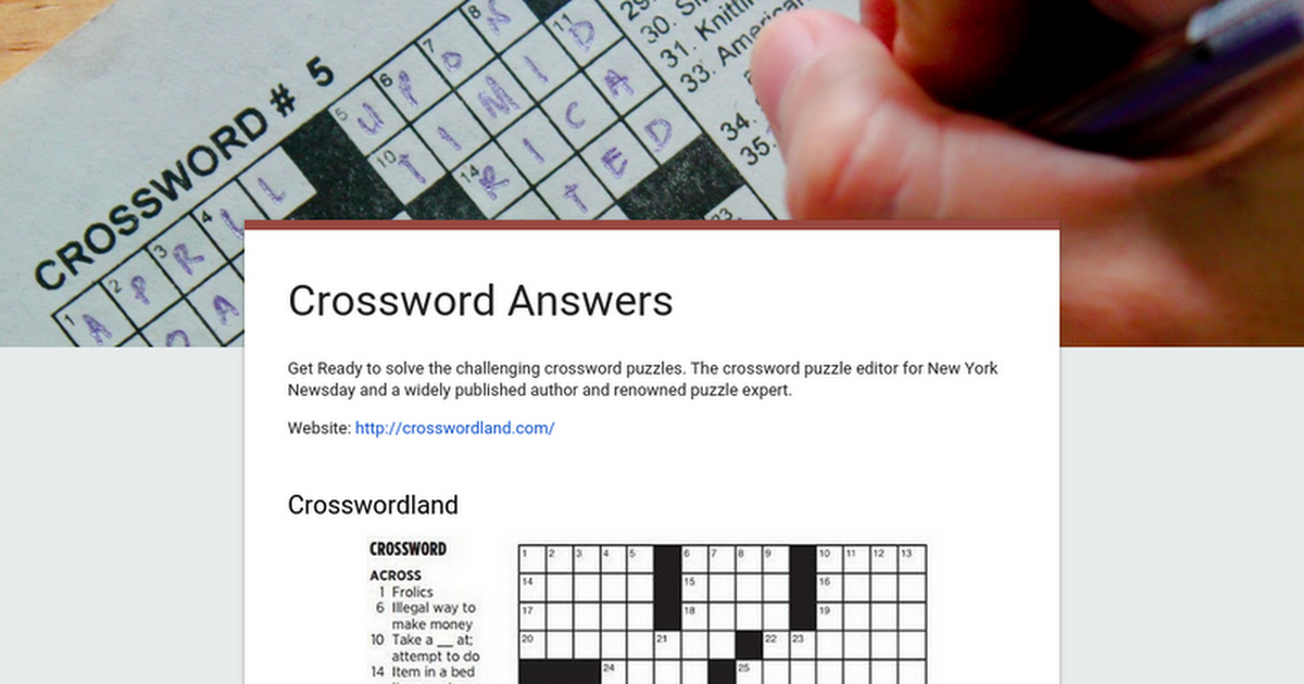 Crossword Clue Answers - Try Hard Guides