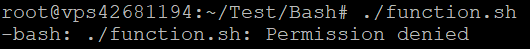 command line error showing the permission denied error
