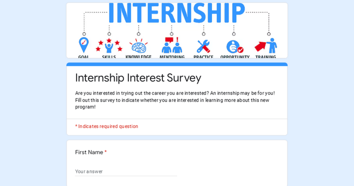Internship Interest Survey