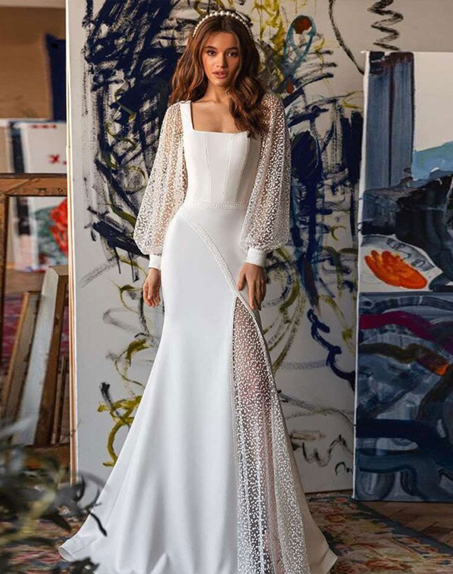 wedding dress with train