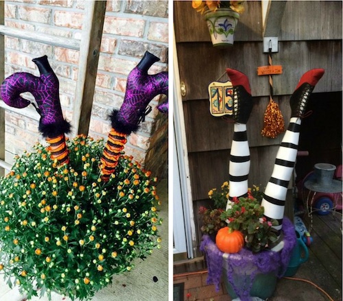 DIY Halloween Outdoor decorations - DIY Wicked Witch Legs