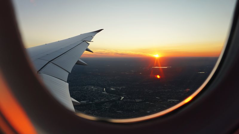 Looking out a plane's window - sunset