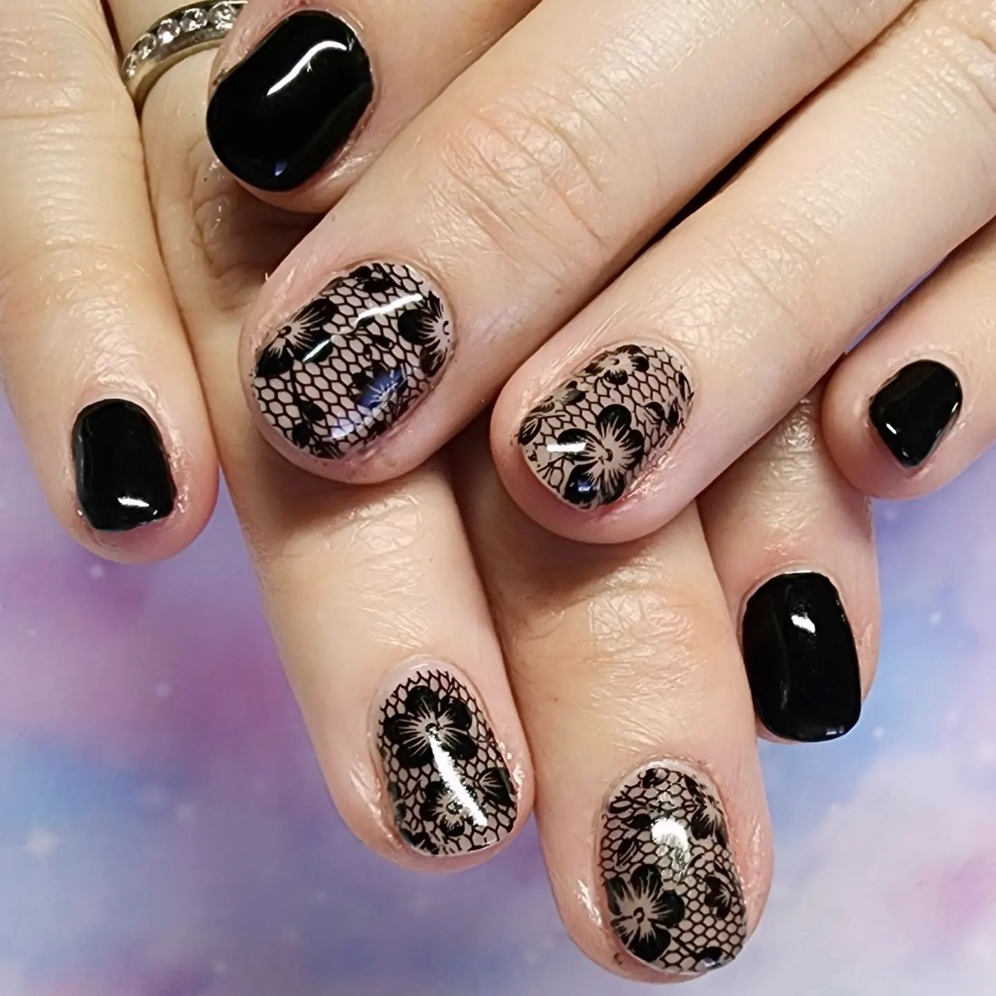 Black Lace Nails