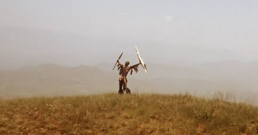 Shaka Zulu is empowered after receiving a magical spear (1986 TV Mini Series)