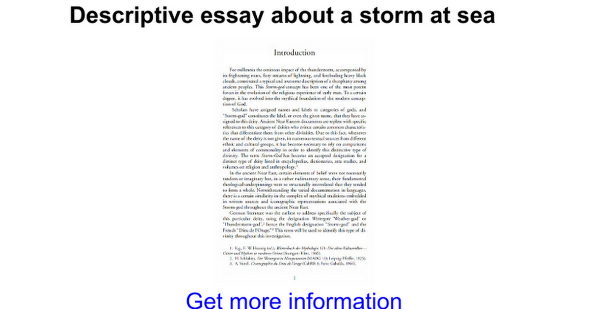 essay describing a storm