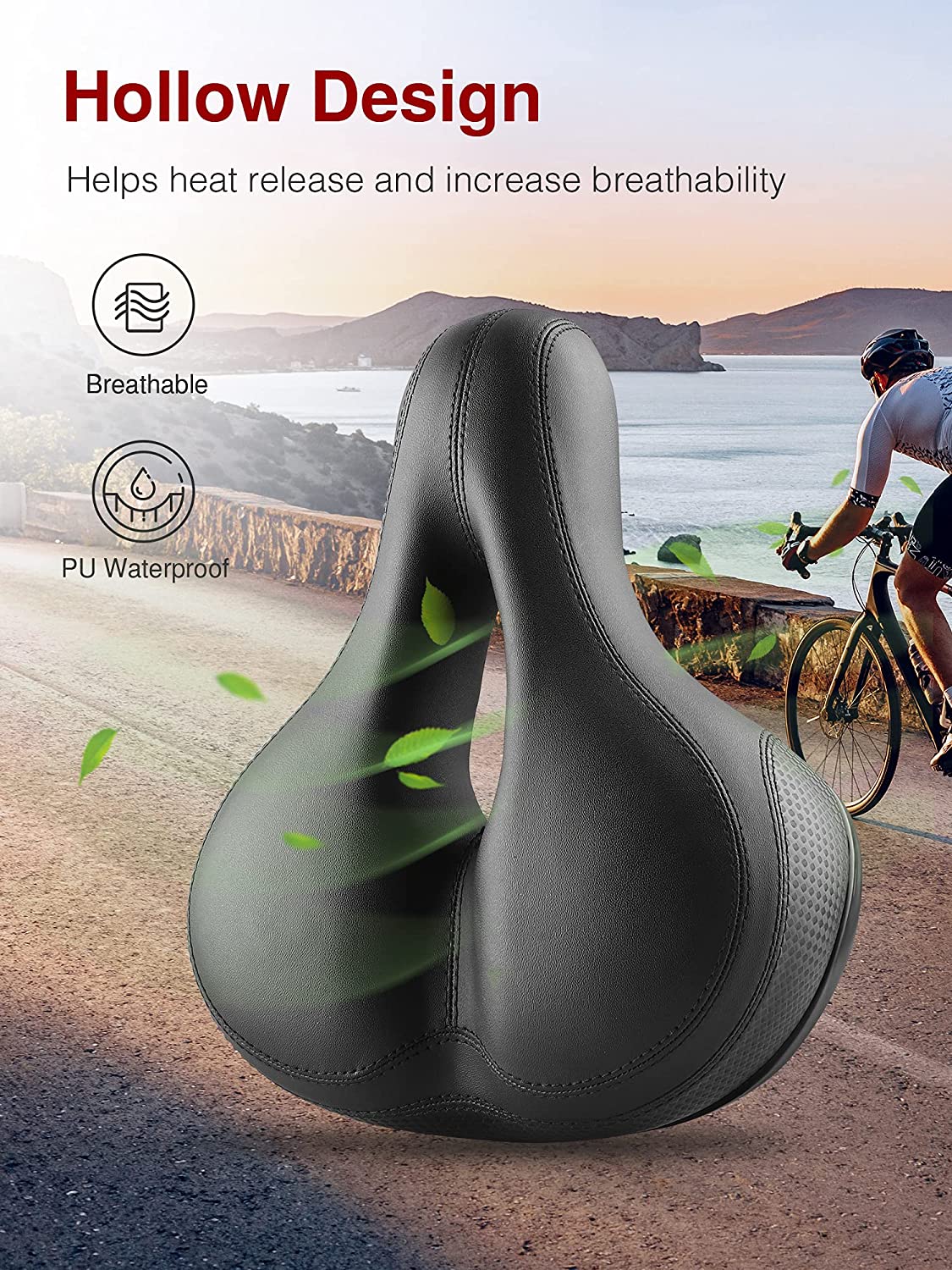 Choose a mountain bike saddle with cutouts to promote better blood circulation for more comfort on long rides.