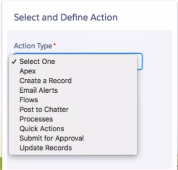 Select and Define Actions