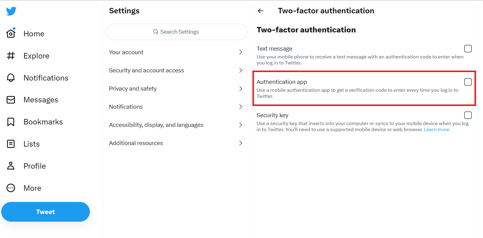 How to add 2-Factor Authentication in Twitter without SMS