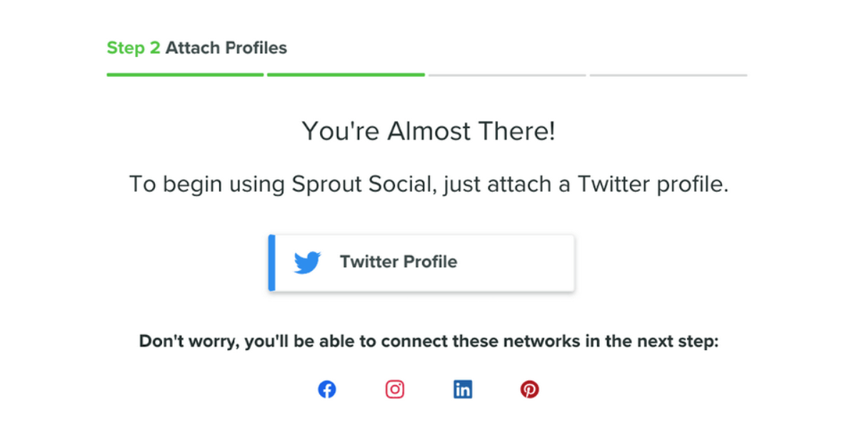 SaaS onboarding example #3 - sprout social onboarding