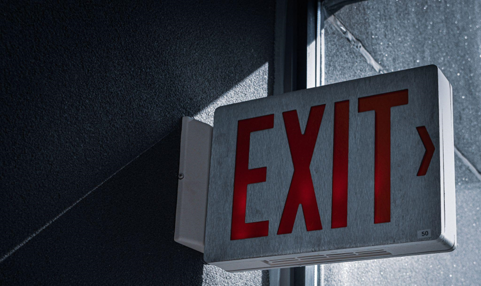 An exit sign