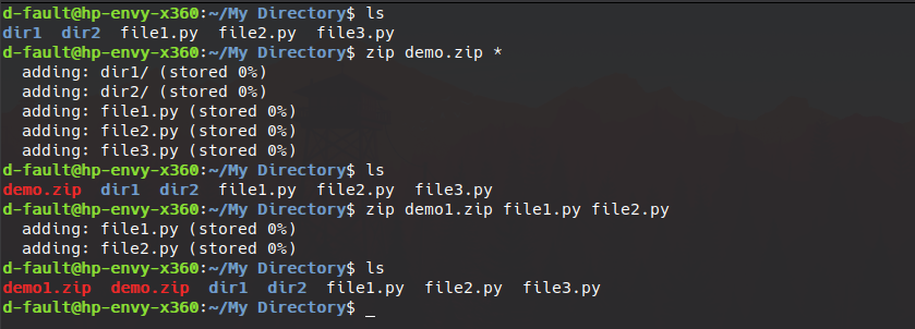 zip command