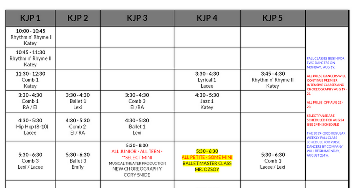 8/20/19 PREMIER INTENSIVE