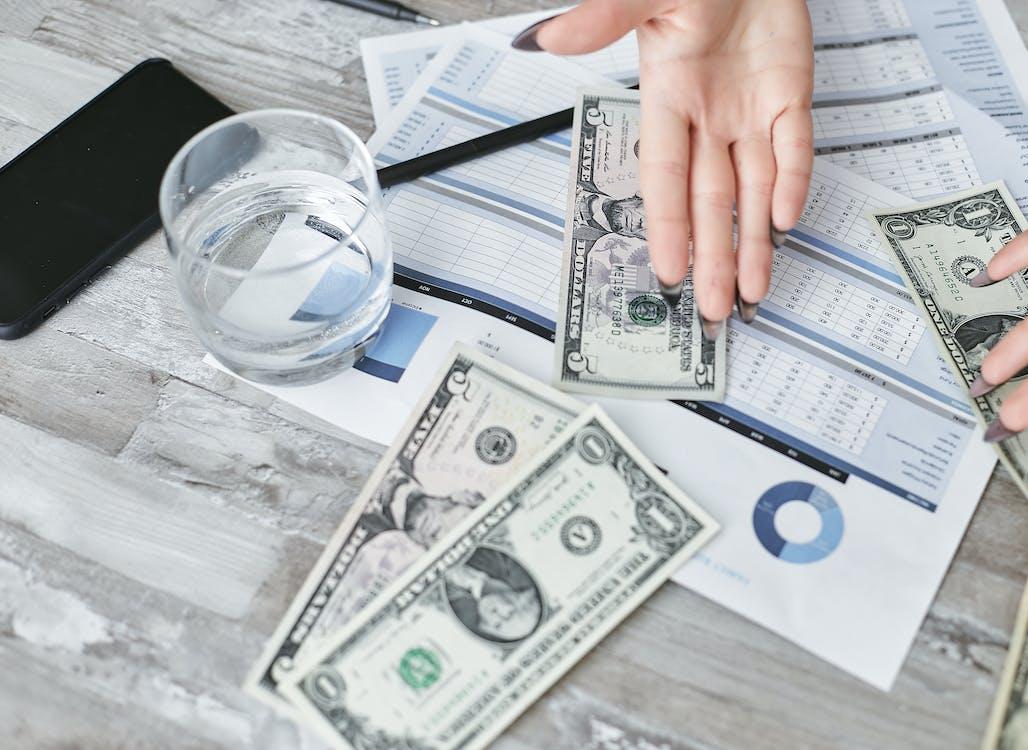 Free A Money and Document on the Table Stock Photo